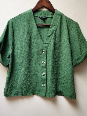 George green button up blouse / S